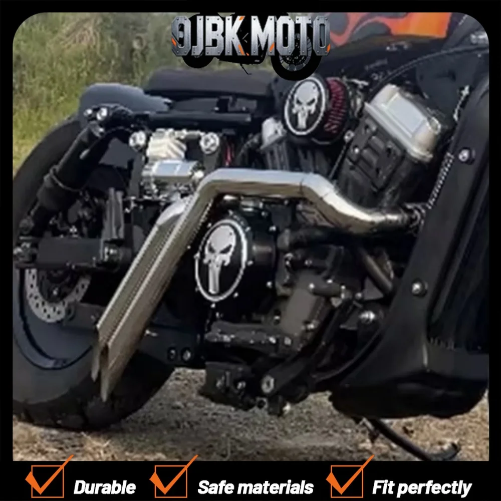 【Perfect fit】For BENDA ROCK 300 custom retro sweeping exhaust pipe Harley VH exhaust two out of two straight row