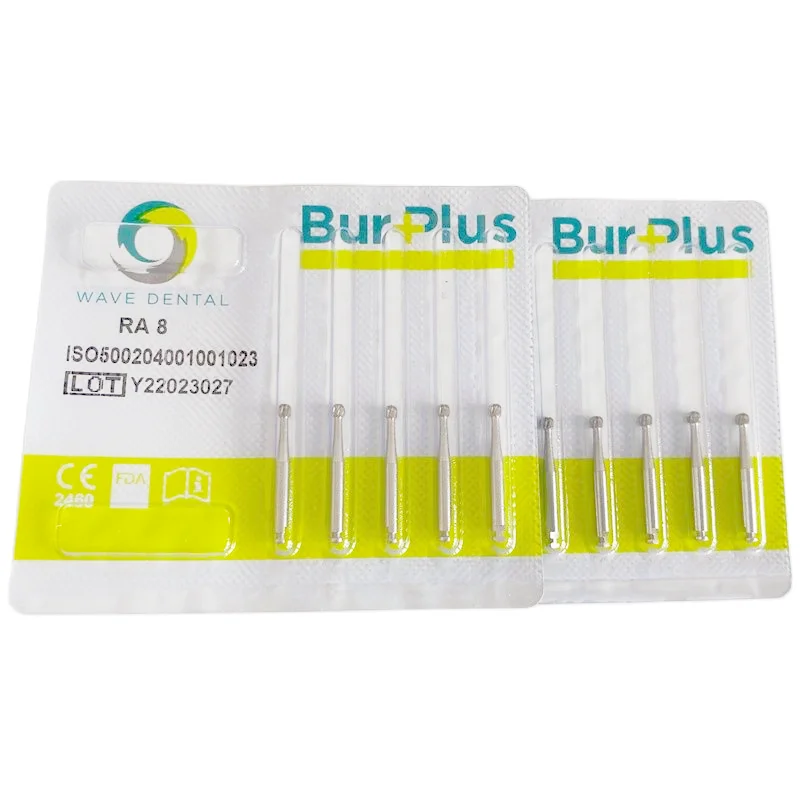 

5Card Dental Bur Plus Tungsten Carbide Latch CA Burs Round Drill RA8 Fit Low Speed Contra Angle