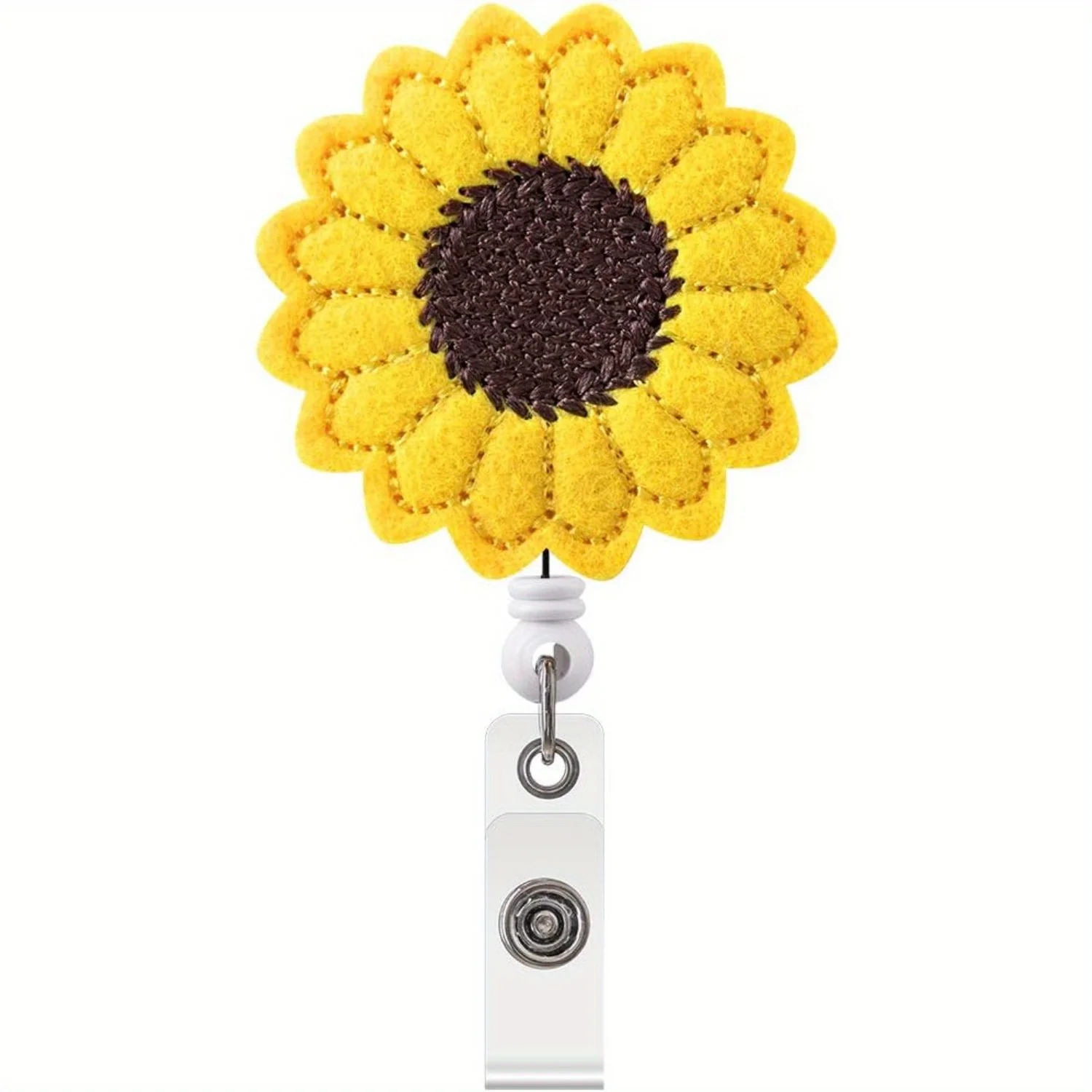 Badge Reel Holder, Accurate Stitching, Sunflower Retractable Badge Reels Reinforced Strap, Badge Clip for Kids