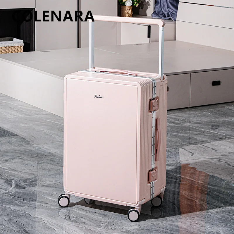 COLENARA Breiter Koffer mit universellen Rollen, 20 Zoll, für Damen und Herren, robuste Reisetasche mit Zahlenschloss