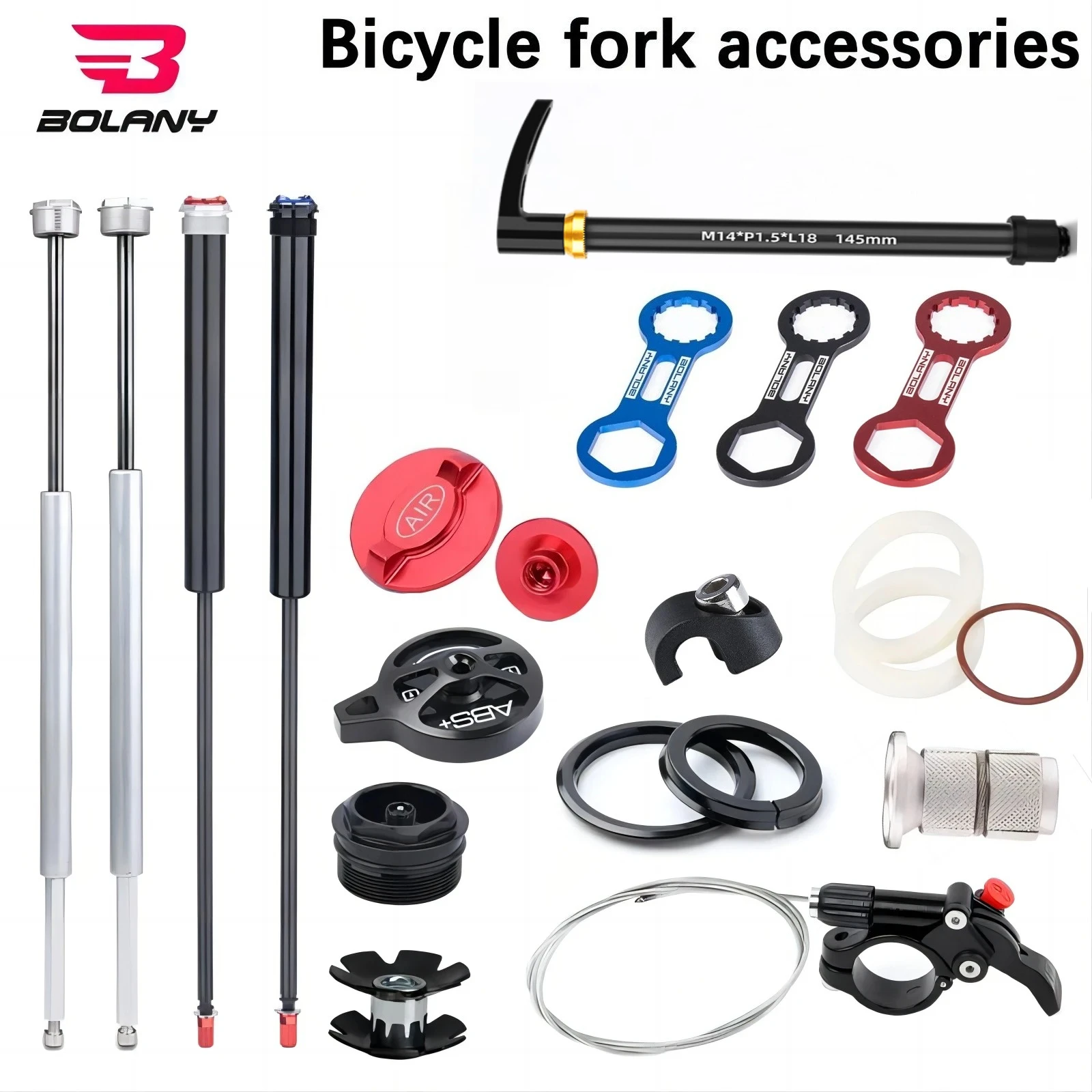 Bolany Bicycle Fork Accessories Wire Controller Barometric Bar Barrel Shaft Rod Oil Pressure Rod Expansion Core Conversion Base