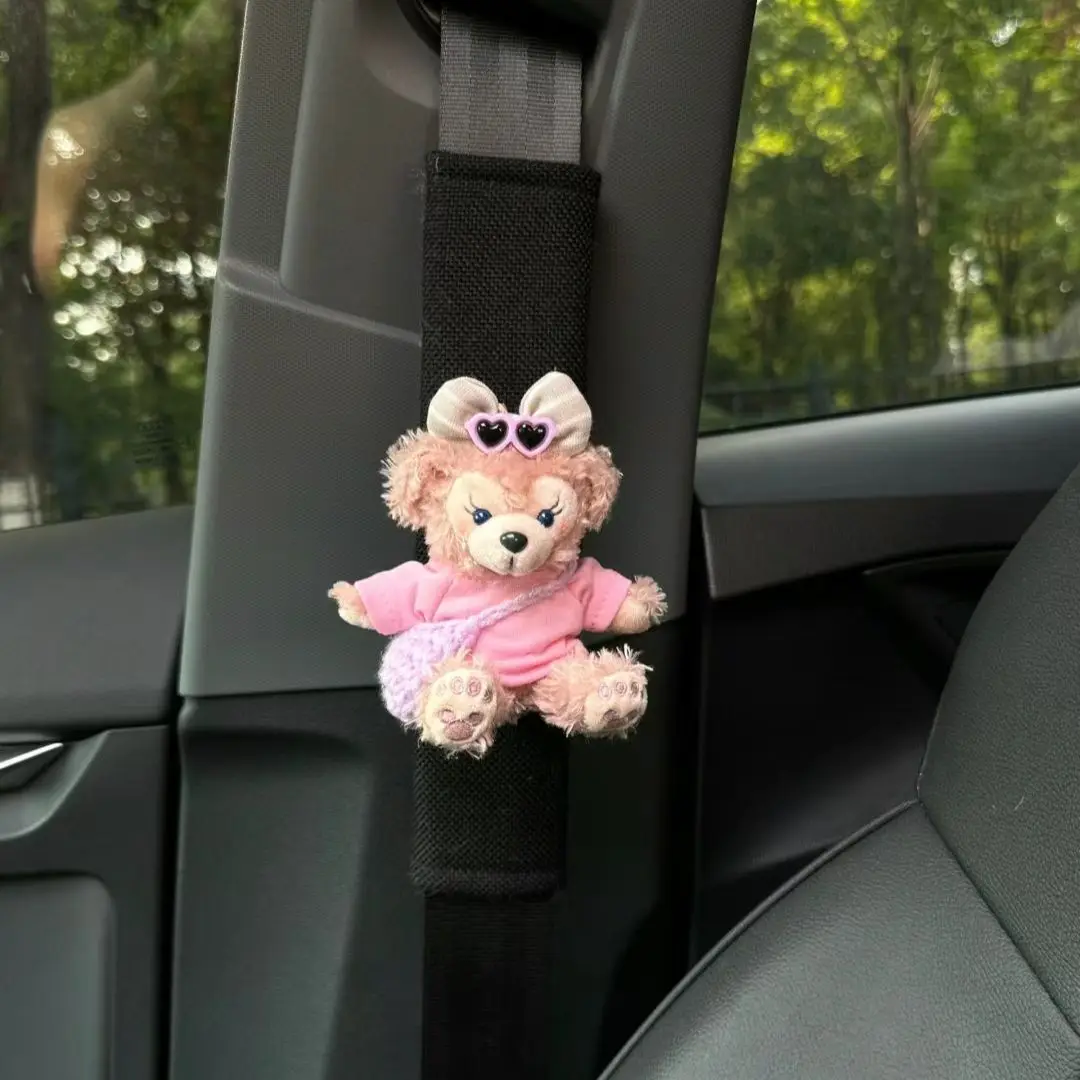 Duffy Bear Car Seat Belt Cover Cute Shelly Mae Car Decor Shoulder Couple Car Interior Accessories