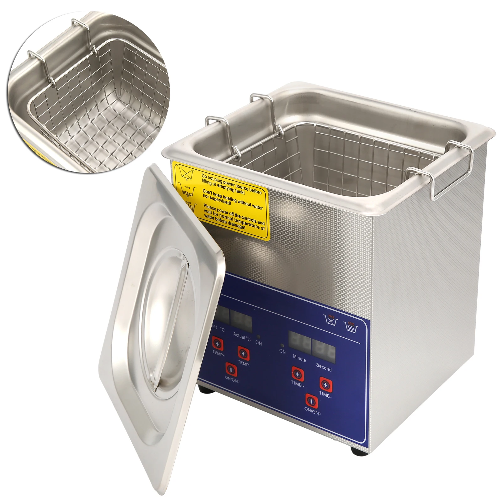 2L  Machine Industrial  Digital Stainless Steel Heater Timer Cleaning Equipment 2L PS‑10A