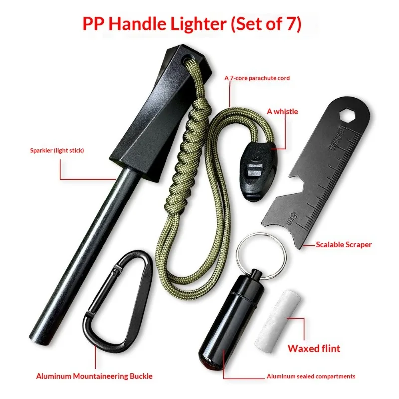 Bear Grylls Survival Fire Starter Magnesium Flint Rod Portable Emergency Firesteel Kit Compass Whistle for Camping Hiking Tools view 4