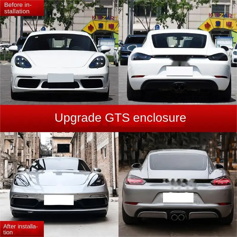 Extreme Makeover: Old To New Full CustomizationFor 718  Boxster Upgrade GT4 OEM Large Enveloping Tail Rear Lip Kit Modific