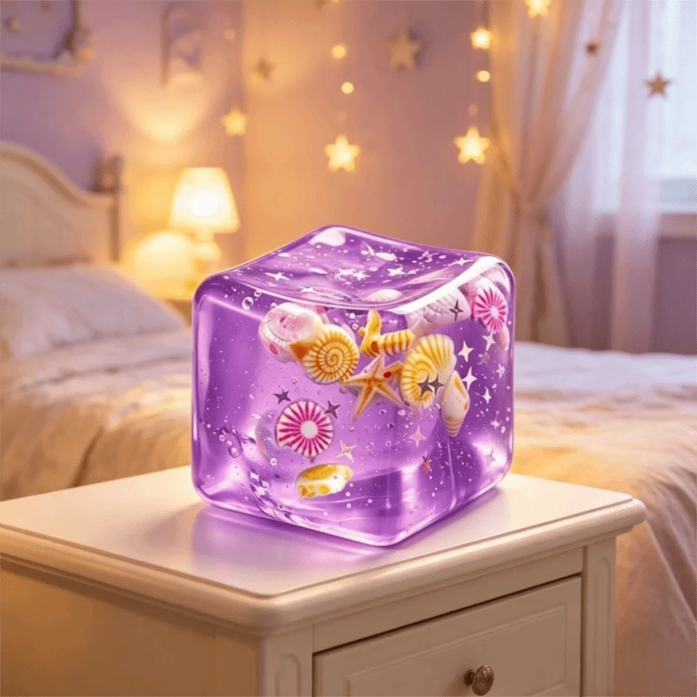 Gift Ocean Ice Cube Fidget Slow Rising Slow Rebound Squishy Transparent Super Soft Reduce Pressure