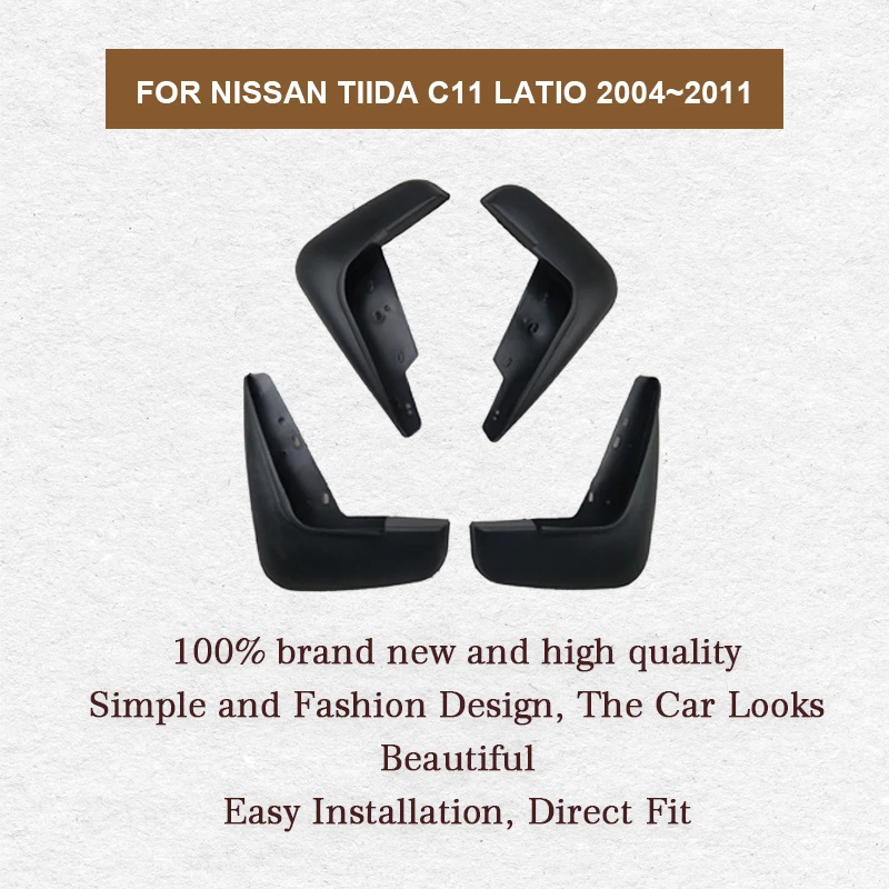 Car Mudflaps Fender for Nissan Tiida C11 Latio Versa Sedan 2004~2011 Mudguards Flap Splash Mud Flares Guards Cover Accessories