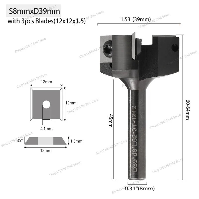 For Three-blade Discarded Board Breaker Removable Woodworking Milling Cutter Solid Wood Cutting, Bottom Clearing and Grooving