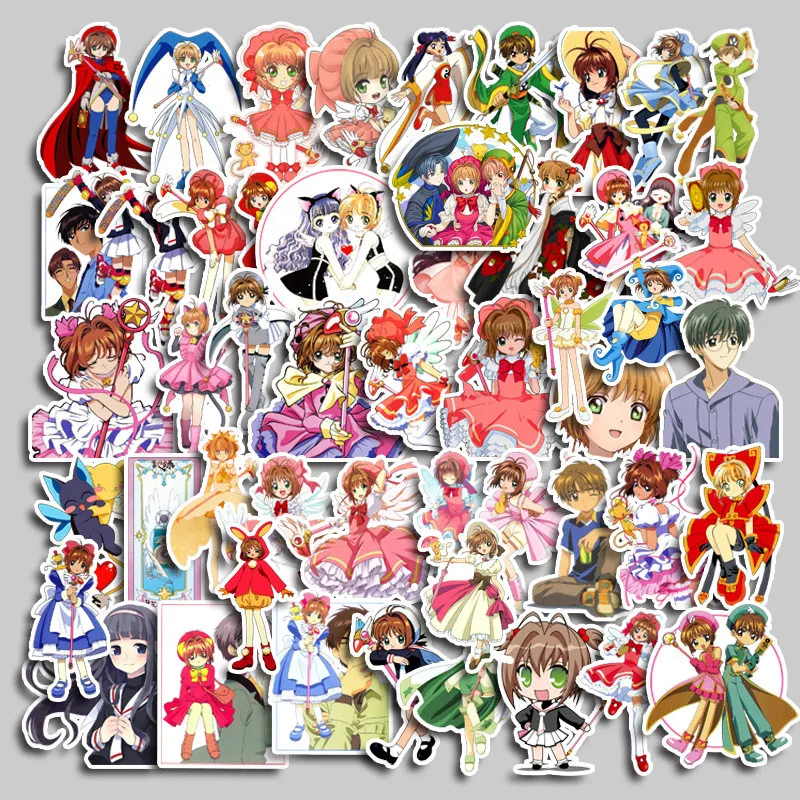 50 PCS Anime Card Captor Sakura Graffiti Adesivos para Bicicleta Mão Conta Lápis Caso Decalques