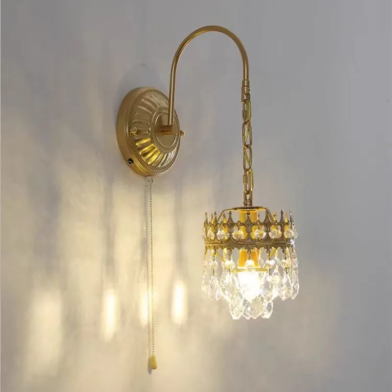French classical crystal wall lamp