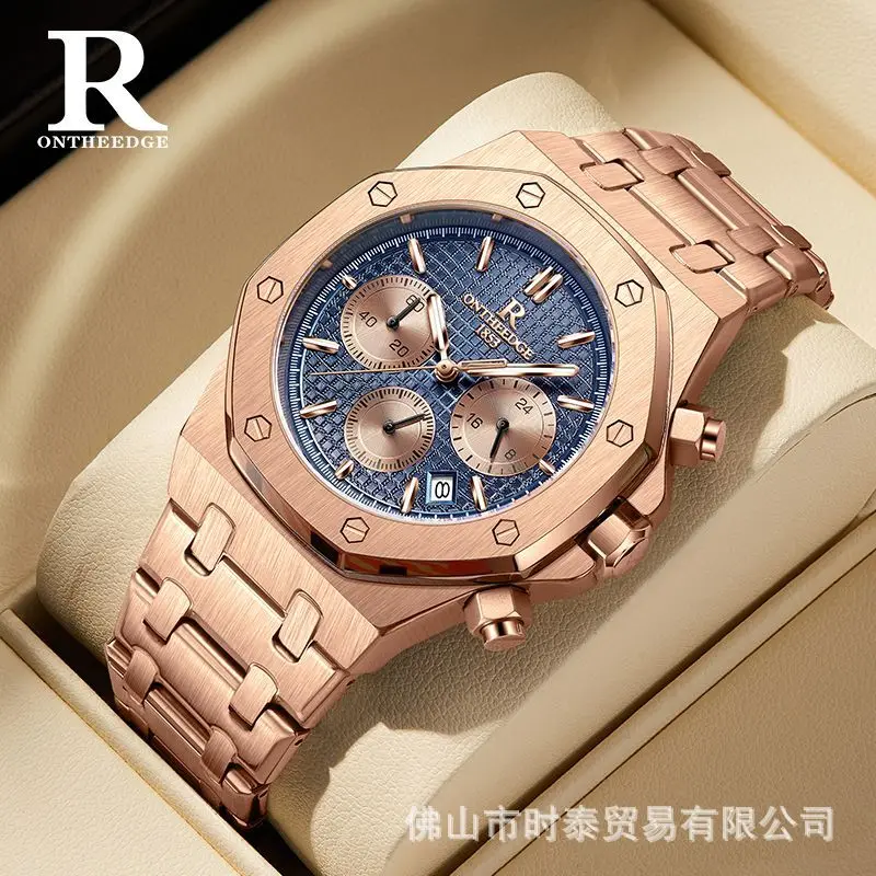 

ONTHEEDGE brand multi-functional new men's watch waterproof luminous quartz watch popular