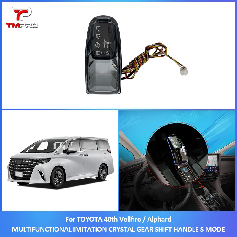 

For Toyota Alphard Vellfire 24+ left/right-hand drive crystal multifunctional handle with ambient lighting LED shift knob S gear