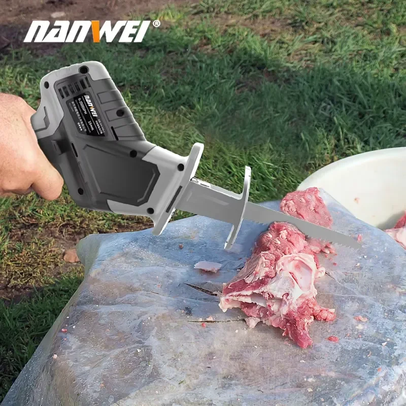 NANWEI Electric Saber Saw Cordless Reciprocating Power Tool for Metal Wood Frozen Meat Plastic Pipe Cutter for Tile Saw Batt