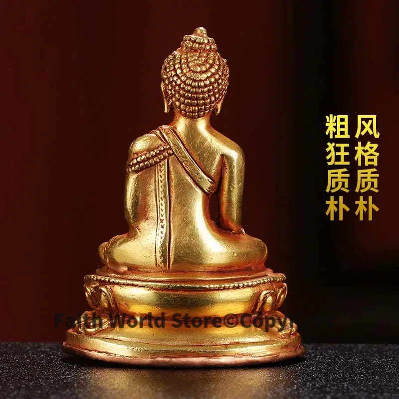 Tibet Nepal temple Pocket Small Buddha Shakyamuni RULAI FO Statue amulet protective talisman Bless health safety and good luck