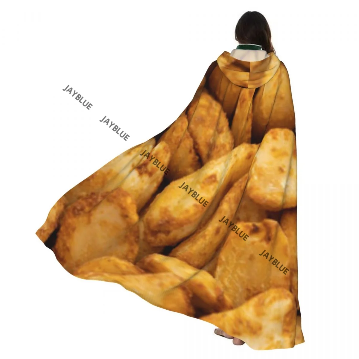 Capa para adulto con capucha, cacahuetes tostados, fondo de comida, disfraz Medieval, bruja, Wicca, vampiro, elfo, Purim, fiesta de Carnaval