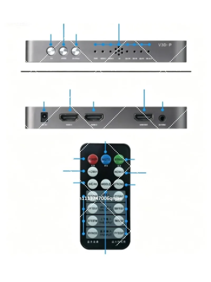2D to 3D Video Converter, Left Right Up Down Format to 3D, DLP Projection Blue Light Film FP Frame Multiplier