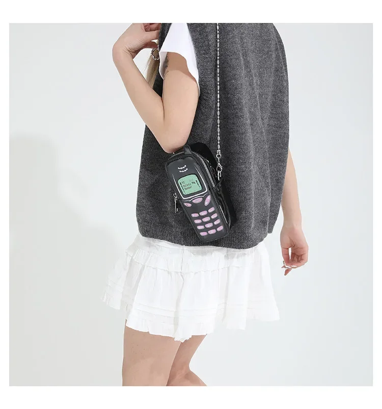 Retro Phone Modelling Crossbody Bag weird Style Designer Cell Phone Bag Unique 90s Vintage Small Shoulder Bag Mini Funny Purse