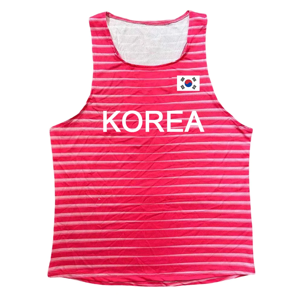 KOREA Run Athletics Tank Top Runnning Speed Singlet Fitness Shirt Mens Clothing Guys Sleeveless Vest Athlete Track Field Singlet