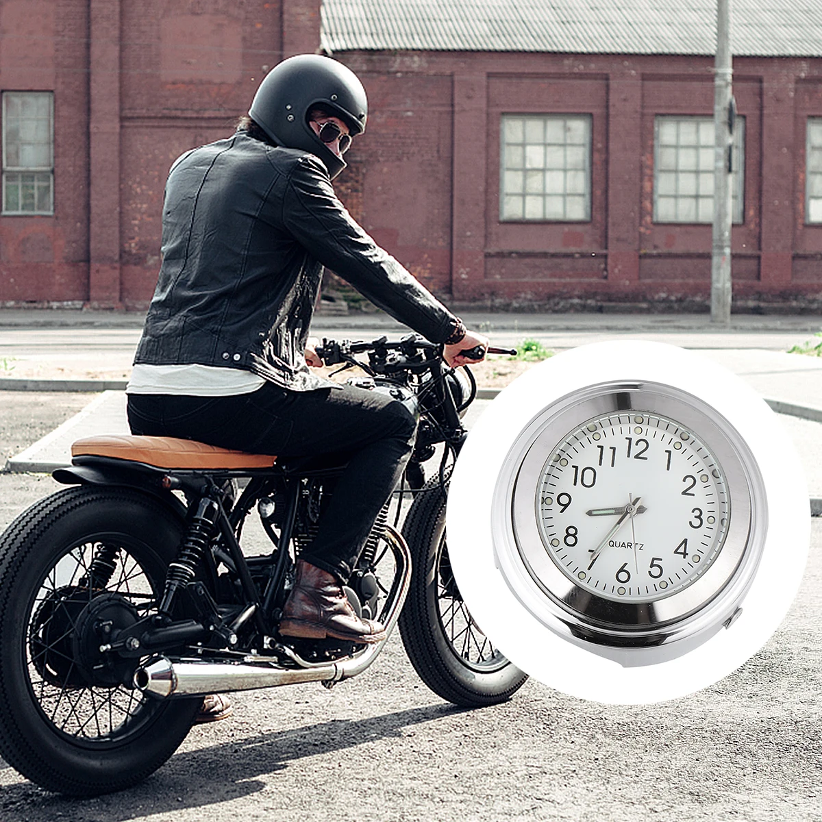 

Aluminum Alloy Handlebar Clock Luminous Motorcycle Bike Mount Waterproof Mini Clock For Night Riding White Color