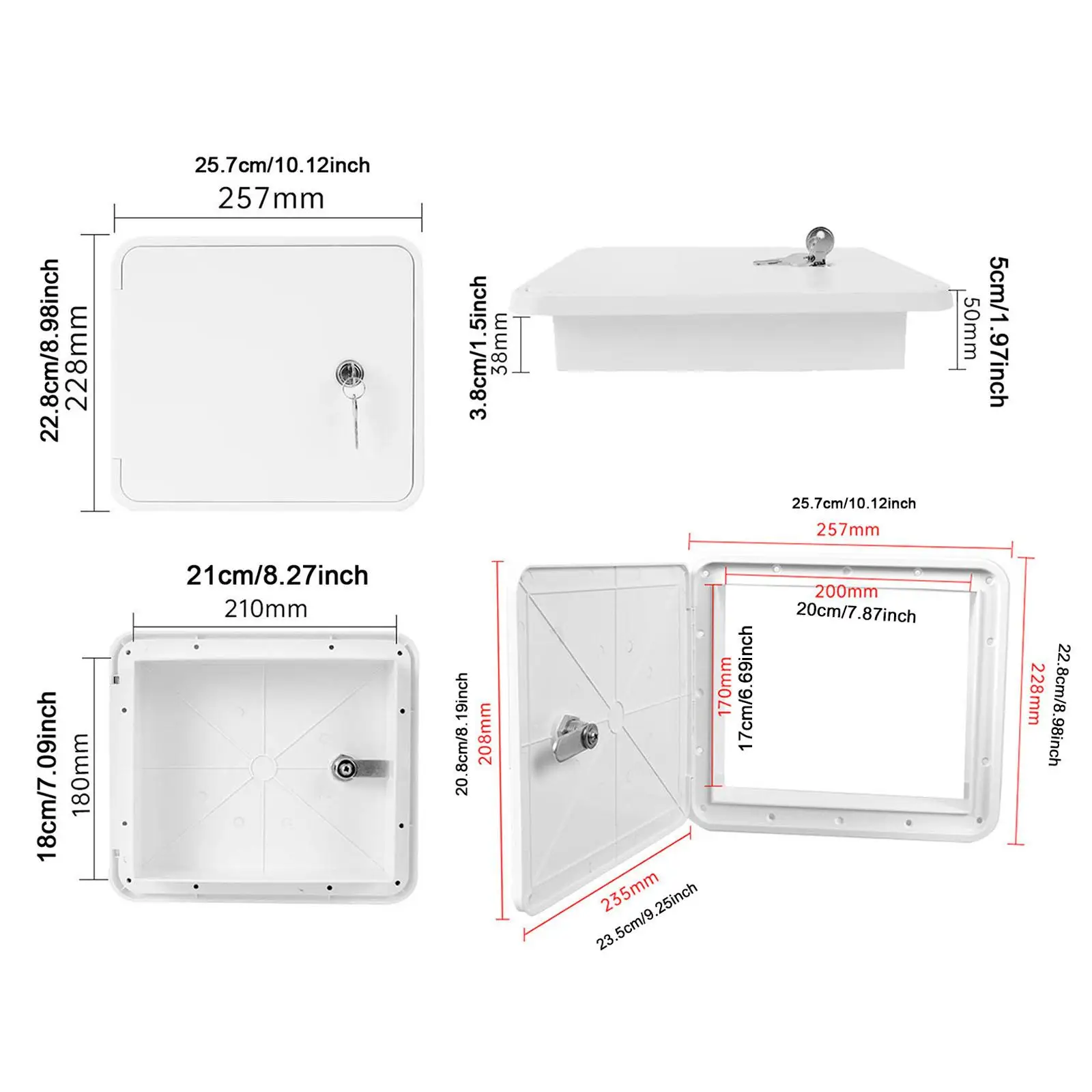 Portail de câble d'alimentation électrique, porte d'accès électrique 10x9 pouces, étanche pour accessoires de remorque RV, installation facile