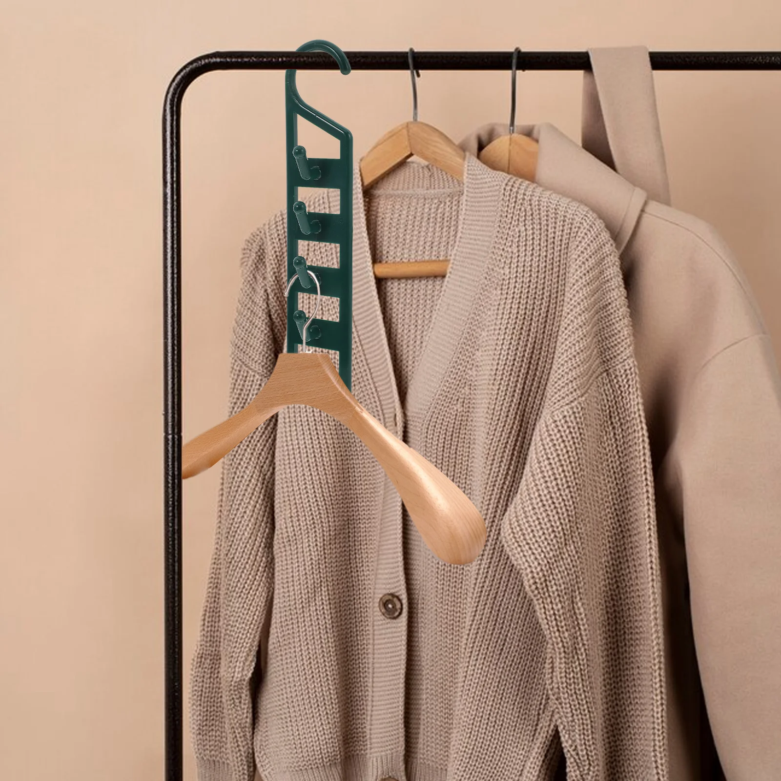 

6Pcs Space Saving Hangers Multifunctional Heavy Duty Plastic Closet Organizers for Shirts Pants Jeans Sweaters Purses Dorm Room