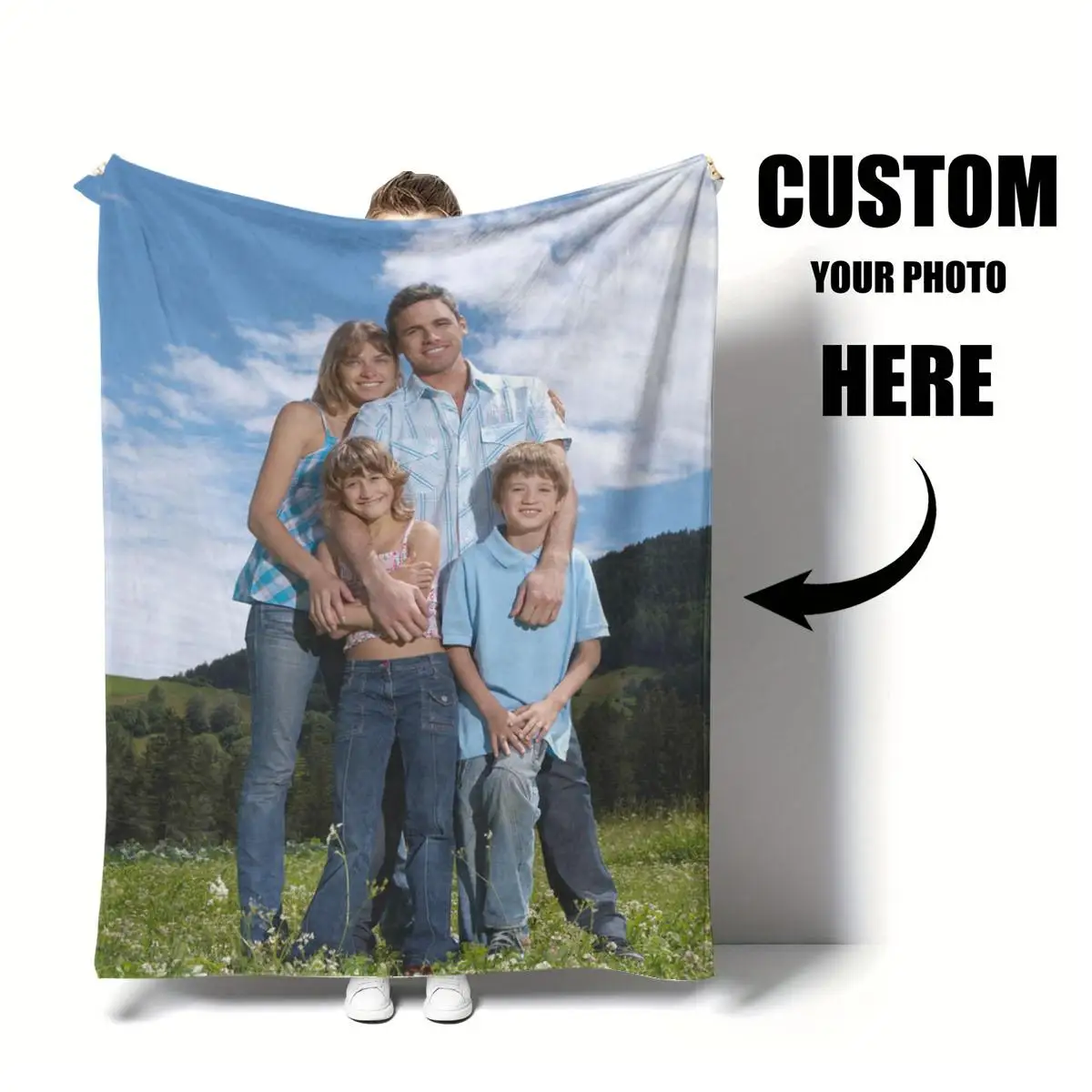 Couverture personnalisée avec photos - Photos personnalisées pour les moments importants de célébration et de bénédiction, un cadeau de vacances qui capture les souvenirs et les objets précieux