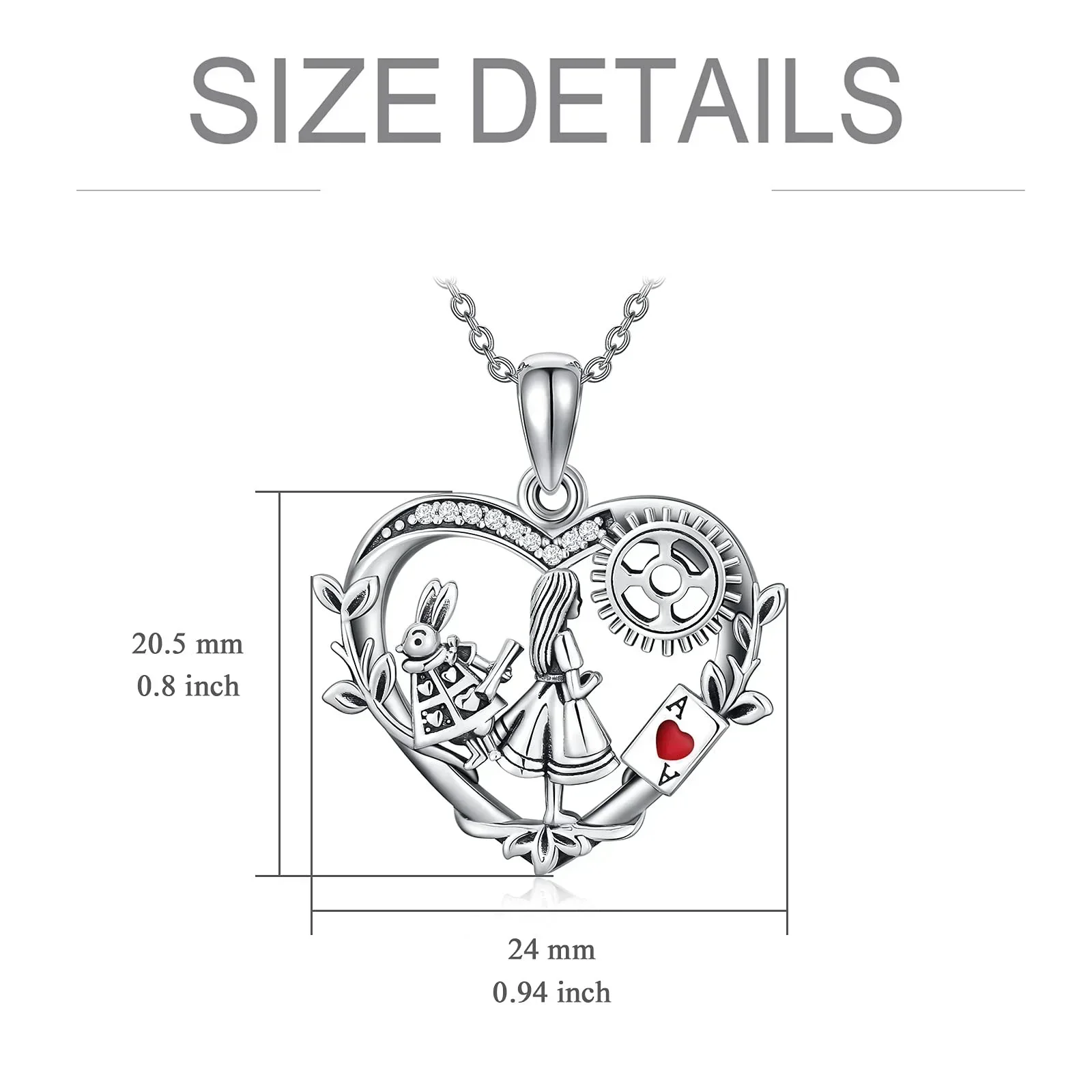 Alice The Wonderland Movie Same Necklace Cute Animal Rabbit Heart Pendant Choker Alice Jewelry Girl Trendy Necklace for Women