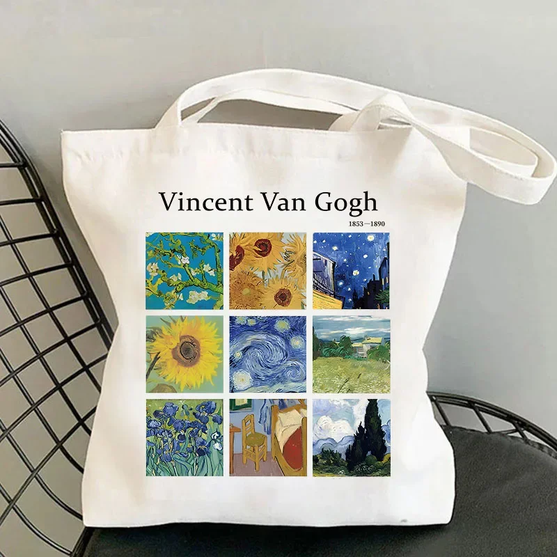 Vincent Van Gogh borsa Tote capiente, borsa a tracolla portatile Casual, borsa della spesa leggera, grande borsa di tela riutilizzabile