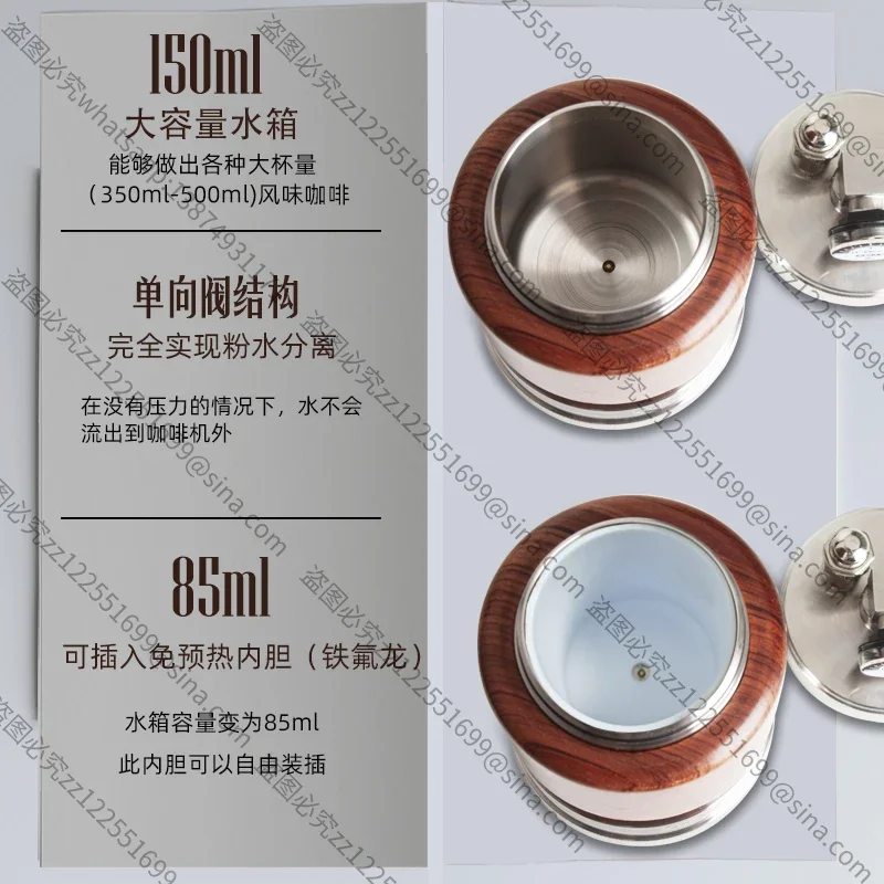 Suitable for 58 Powder Bowl Italian Pneumatic Stainless Steel Portable Manual Espresso Machine, Household
