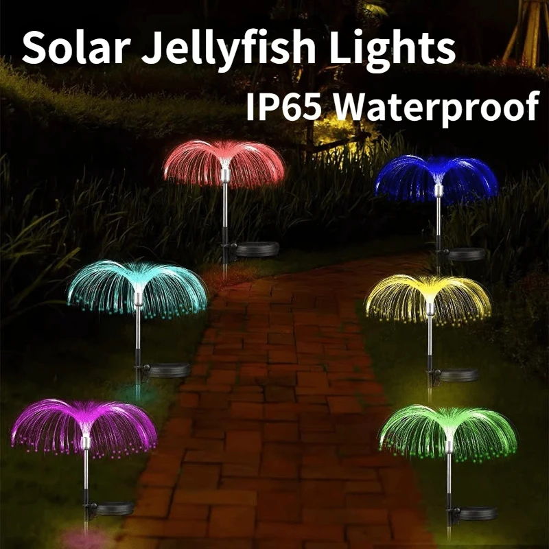 1-6Pcs Solar Jellyfish Lights LED Outdoor Waterproof Garden Lights Lawn Pathway Street Landscape Light Holiday Decor