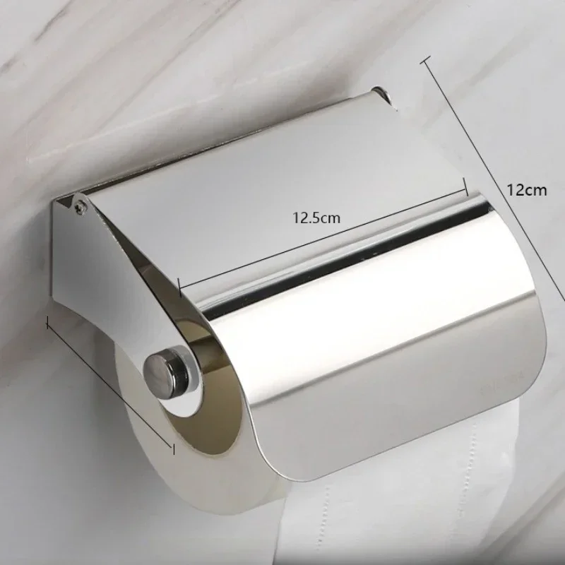 Toilet paper rack 304 stainless steel tissue holder, mobile phone rack, non-punching bathroom roll holder