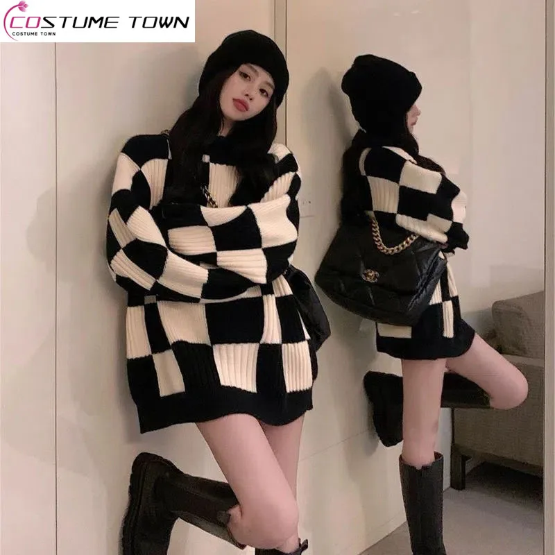 2023 New Spring and Autumn Fashion Casual Sweater Slouchy Style Age Reduction Foreign Style Outerwear Bottom Women\'s Top