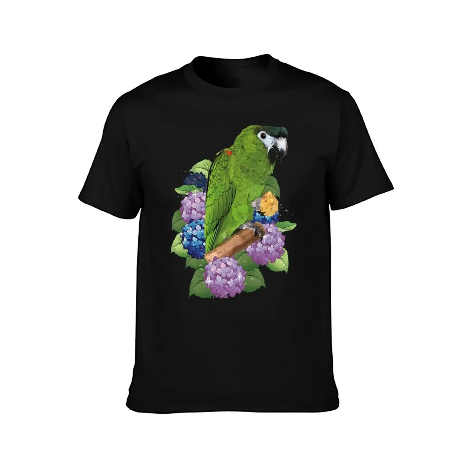 Noble macaw T-Shirt, Summer Casual Cotton Tee, Oversized Streetwear Tops, Vintage Graphic Print, Loose Fit Short Sleeve