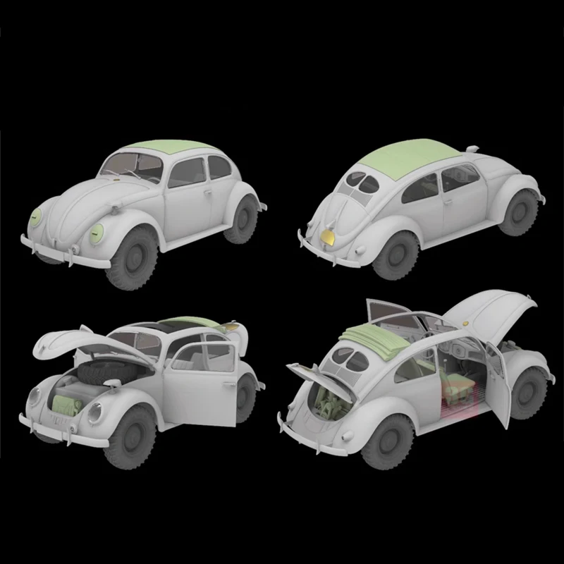 Modelo de RYEFIELD 1/35, vehículos de ensamblaje Volkswagen tipo 87, con RM-5113 Interior completo, figura de ensamblaje personalizada, regalo de cumpleaños