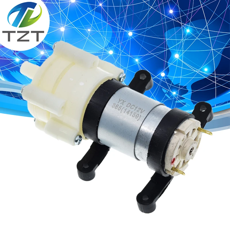 TZT  DC6-12V R385 Aquarium Fish Tank Round Water Air DC Diaphragm Pump Aquarium Air Pumps Accessories