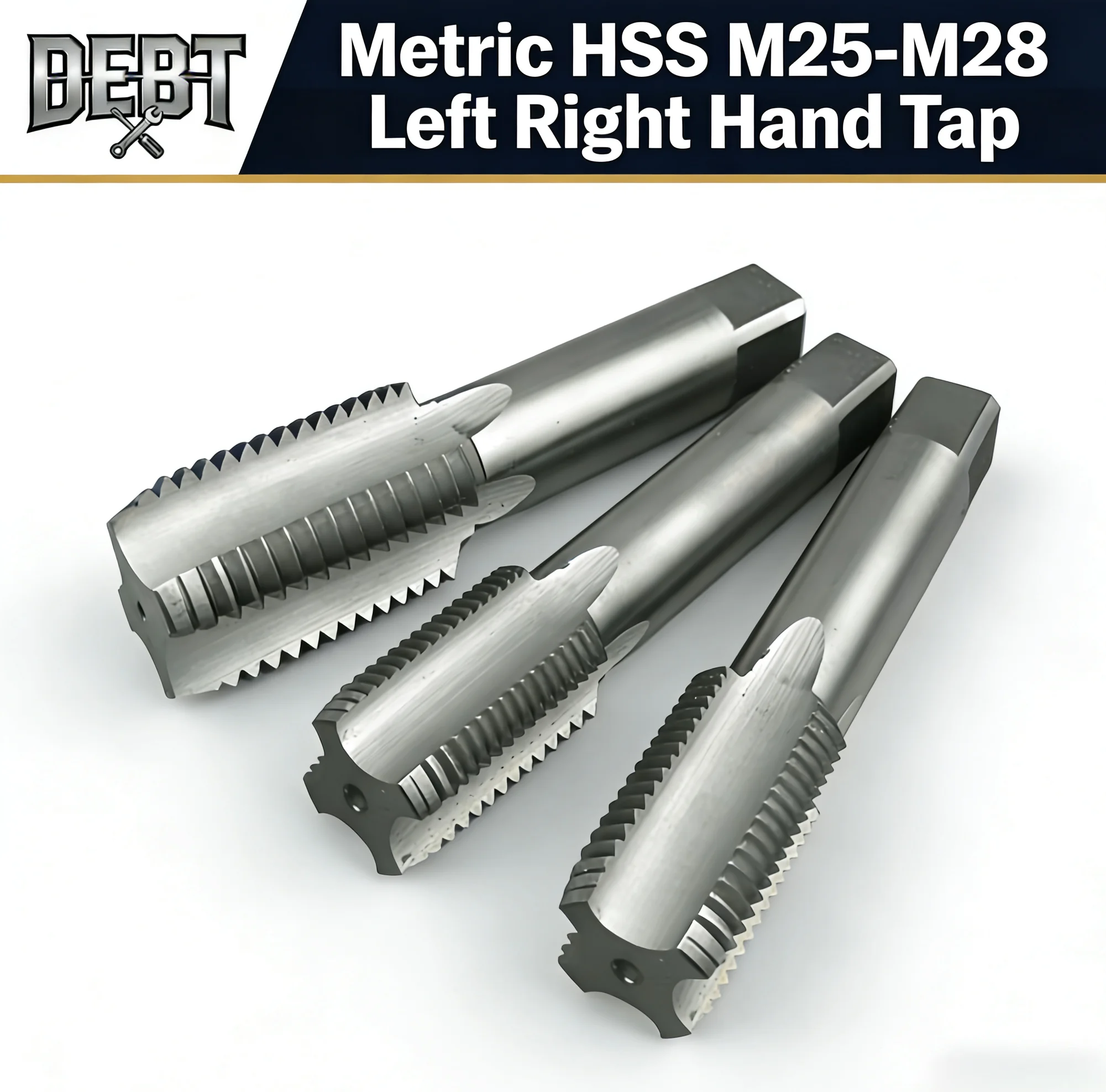 

Debt M25-M28 Metric HSS Machine/manual Straight Flute Tap, Left Right Hand, Specifications include M25, M26, M27,M28