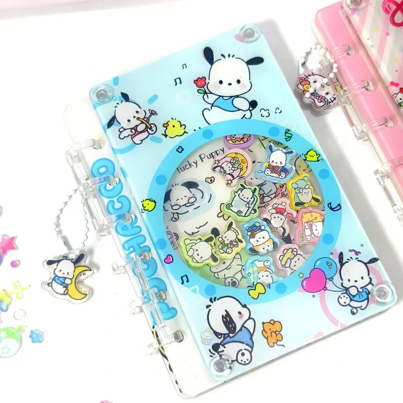 Cartoon Anime Crayon Shin chan Acrylic Shaking Patch Notebook A7 Haikyuu DIY Handbook High Beauty Student Gift