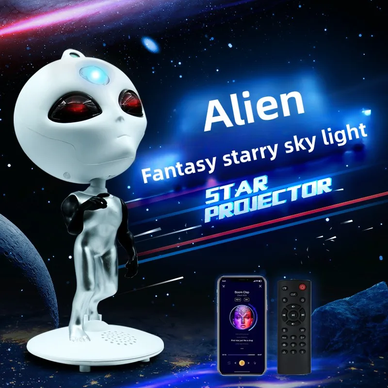 Проектор Alien Galaxy Star с Bluetooth-динамиком, таймером белого шума, дистанционным управлением 360° ° Регулируемые ручки для декора подарков в спальне Проектор Alien Galaxy Star с Bluetooth-динамиком, таймером белого шума, дистанционным управлением 360° ° Регулируемые ручки для декора подарков в спальне