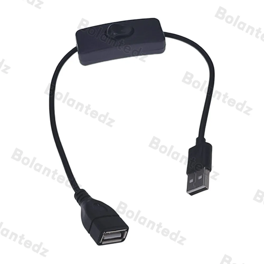 Cable USB 28 cm con interruptor - extensión para lámpara y ventilador - imagen 4
