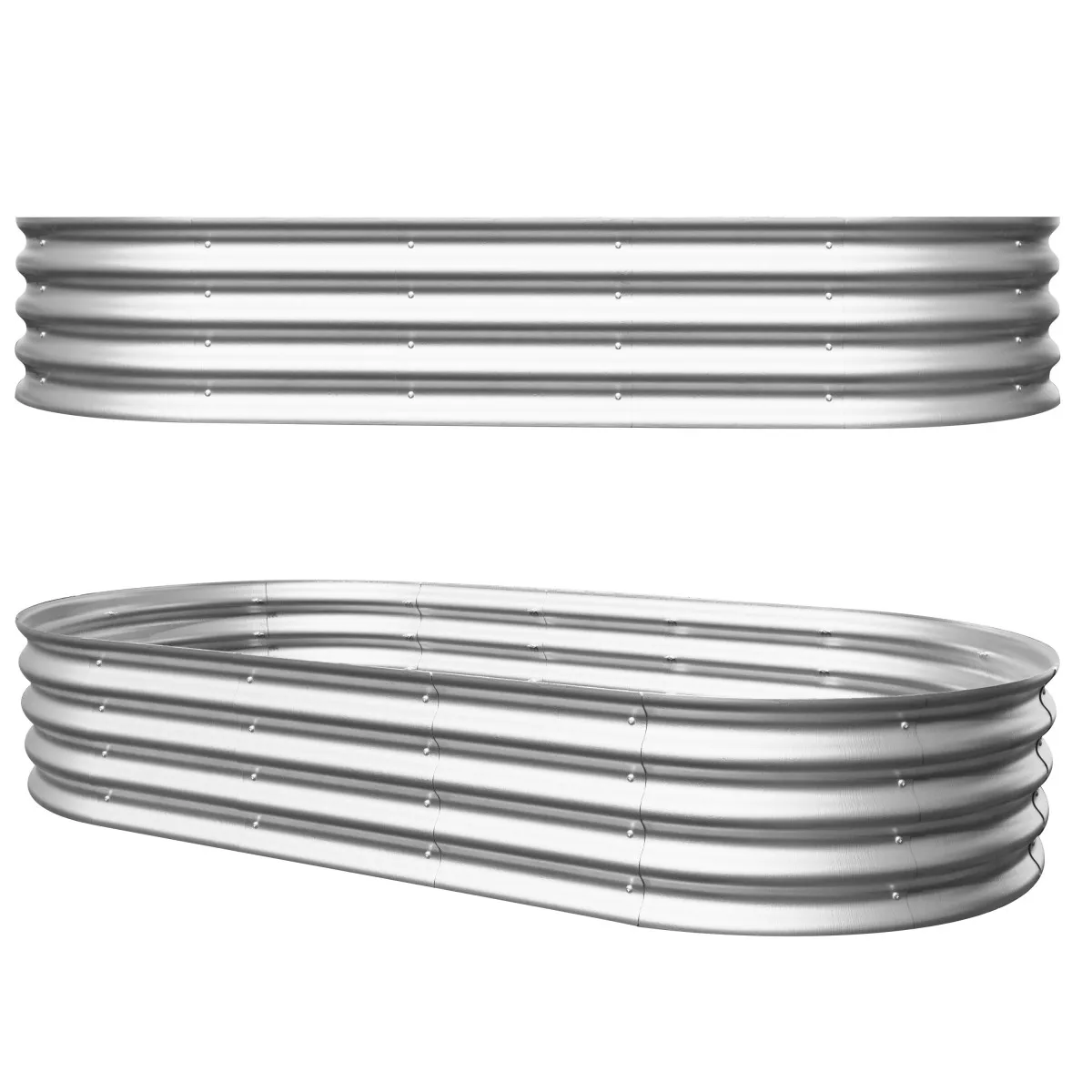 2Pcs 6x3x1ft Raised Garden Bed Kit, Galvanized Planter Raised Garden Beds for Outdoor for Vegetables,Flowers &Herbs, Heavy Duty, Rust-Resistant, Easy Assembly    RR