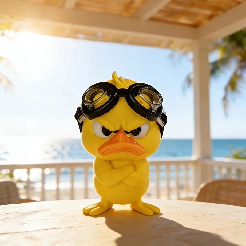 1/2 Piece Set of Little Yellow Duck Ornaments with Swimming Goggles, Suitable for Decorating Various Indoor and Outdoor Environments, Such as Desks, Cabinets, Living Rooms, Car Interiors, and Can Also Be Used as Decorations on Computer Desks Its Unique Design Is Both Stylish and Cute, Making It an Excellent Choice as a Holiday Gift to Give to Each Other.