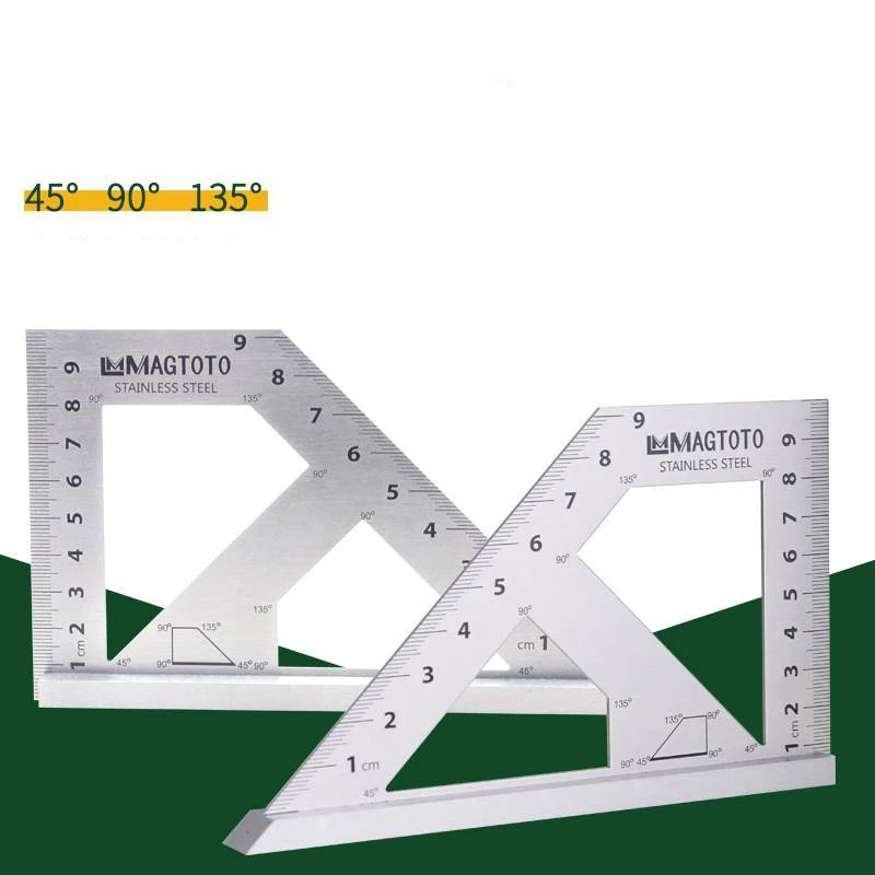 SHINWA MAGTOTO Multi-Function Woodworking Square 45 degree 90 degree line angle Ruler Stop Type regulation Gauges