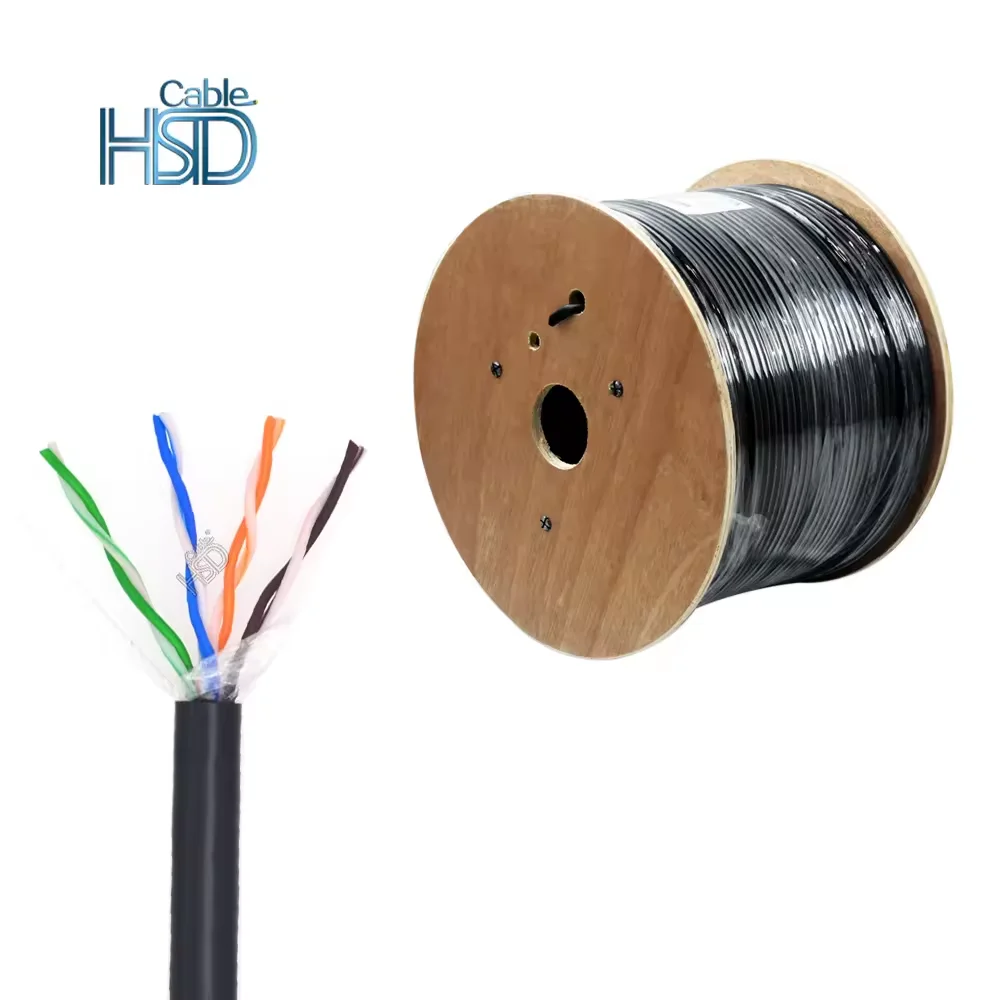 

Outdoor Cat5e Cable UTP Network Cable UV Rated Direct Burial Best Price Per Meter 305M Cat 5e 8 Core Fiber Optic Cable Price (