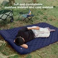 Double Layered Self-Inflating Camping Air Pad Rectangular 2Person TPU Sleeping Mat Portable Moisture-Proof Nylon for Outdoor Use