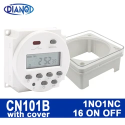 1Pc CN101B AC 12V 24V  220V 110V Digital LCD Power Timer NO NC Programmable Time Switch Relay with Protective Cover Weekly 7days