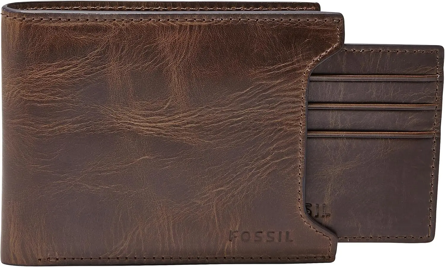 

Мужской кожаный кошелек-портмоне 2-в-1 с выдвижным отделением для карт для повседневного использования