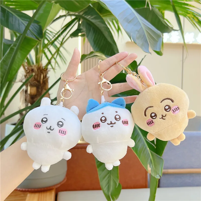 

Kawaii Anime Self Deprecating Bear Fury Chiikawa Hachiware Usagi Plush Doll Bag Pendant Decoration Keychain Women Girls Gifts