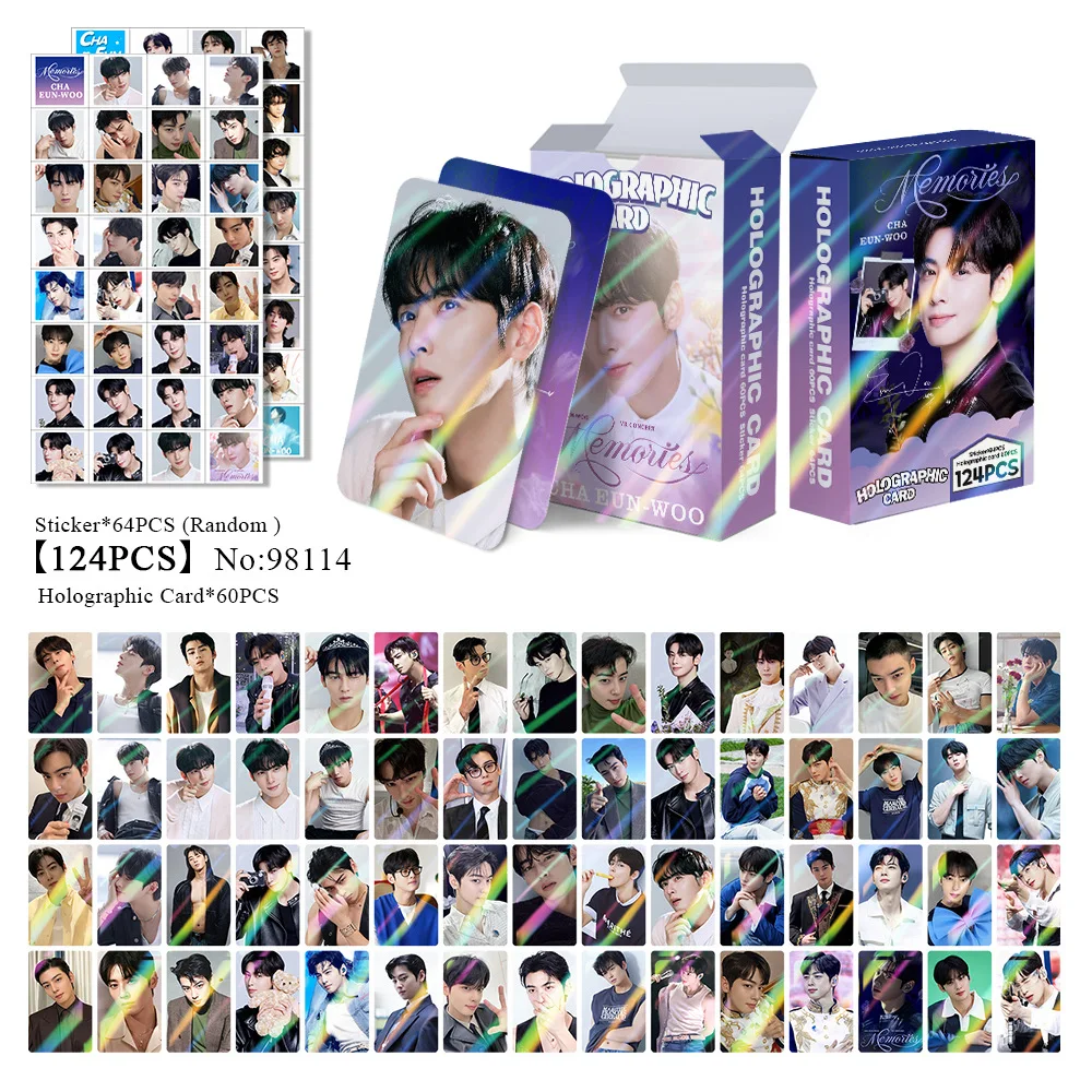 

124Pcs/Set Kpop Idol Boy Group ASTRO New Album Series Flash Cards Stickers Postcards Lomo Cards EUNWOO Fans Gifts Collection