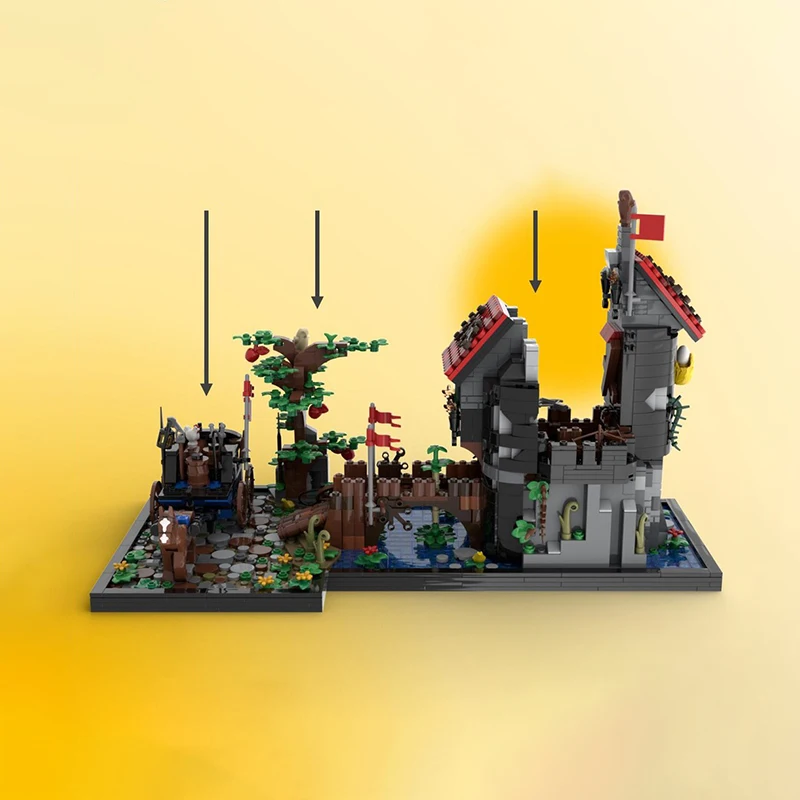 نموذج قلعة القرون الوسطى Moc اللبنات قصر البحر الأبيض المتوسط نموذج التكنولوجيا الطوب لتقوم بها بنفسك تجميع عطلة مجموعة ألعاب الهدايا #2
