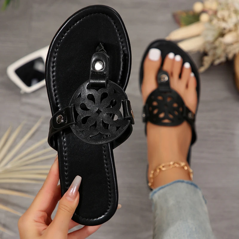 Summer Open-toe Breathable Fashionable and Comfortable Flat Flip-flops Simple New Wear-resistant Women's Shoes Chaussure Femme